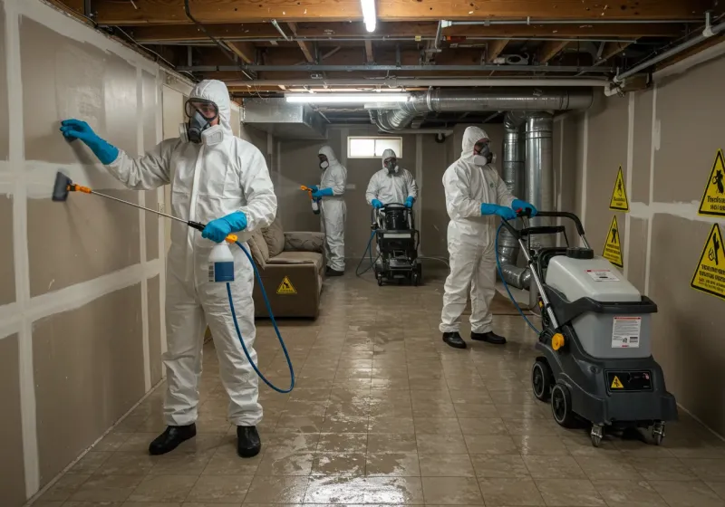 Basement Moisture Removal and Structural Drying process in Hiawatha, IA